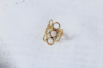 Anel Círculos Dourados