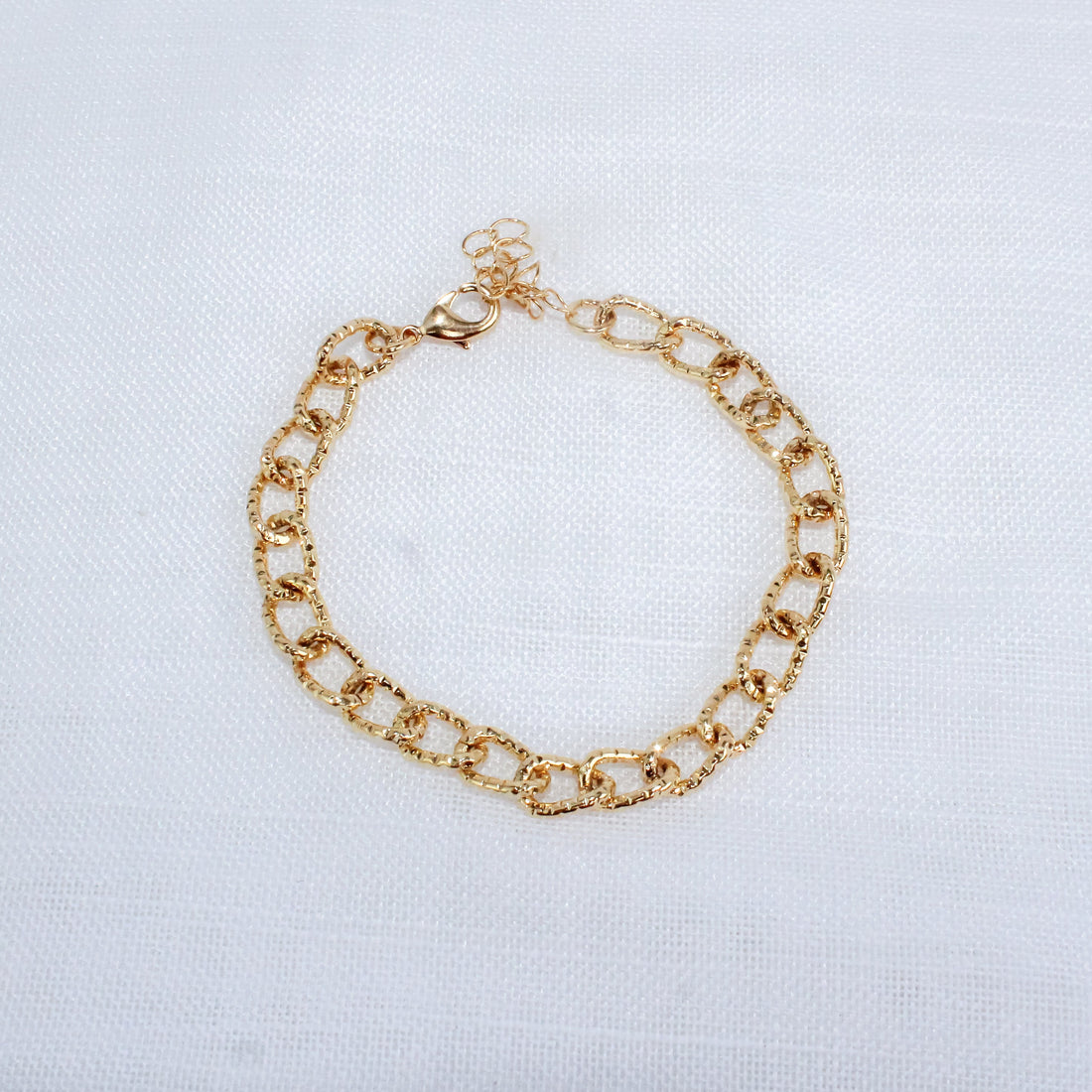 Pulseira Elo Texturizado Dourado