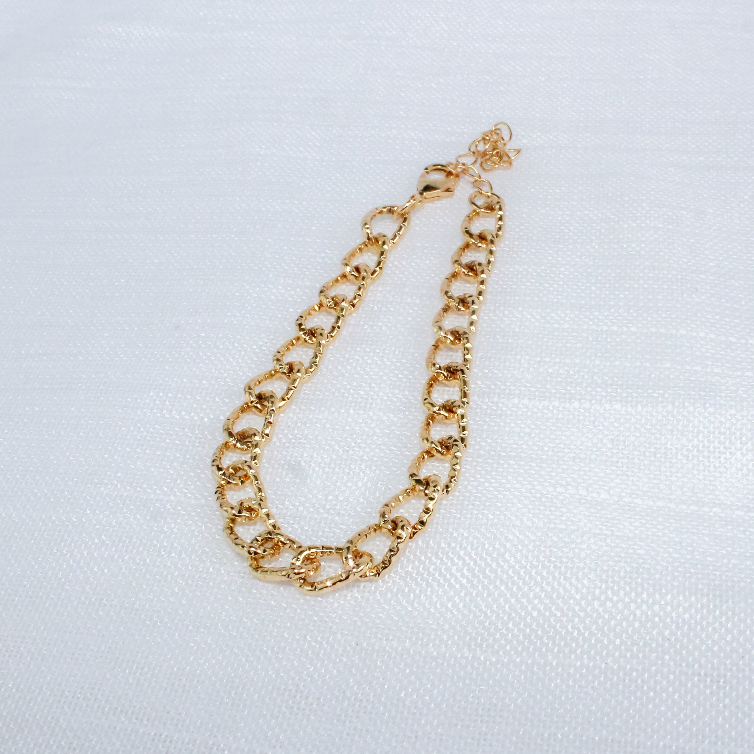 Pulseira Elo Texturizado Dourado