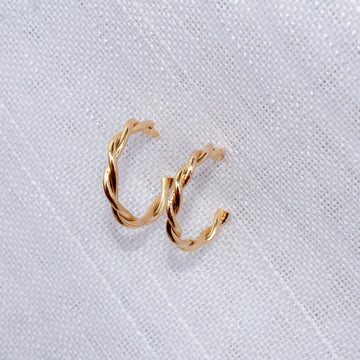 Brinco Argola Trançada Dourada