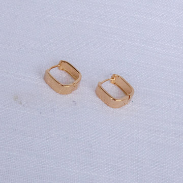 Brinco Quadrado Argola Dourado - G