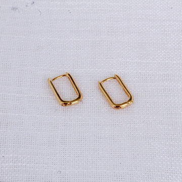 Brinco de Argola Retangular Dourada - G
