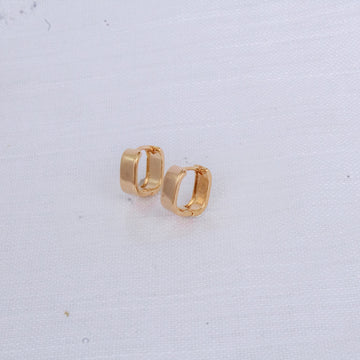 Brinco Quadrado Argola Dourado - M