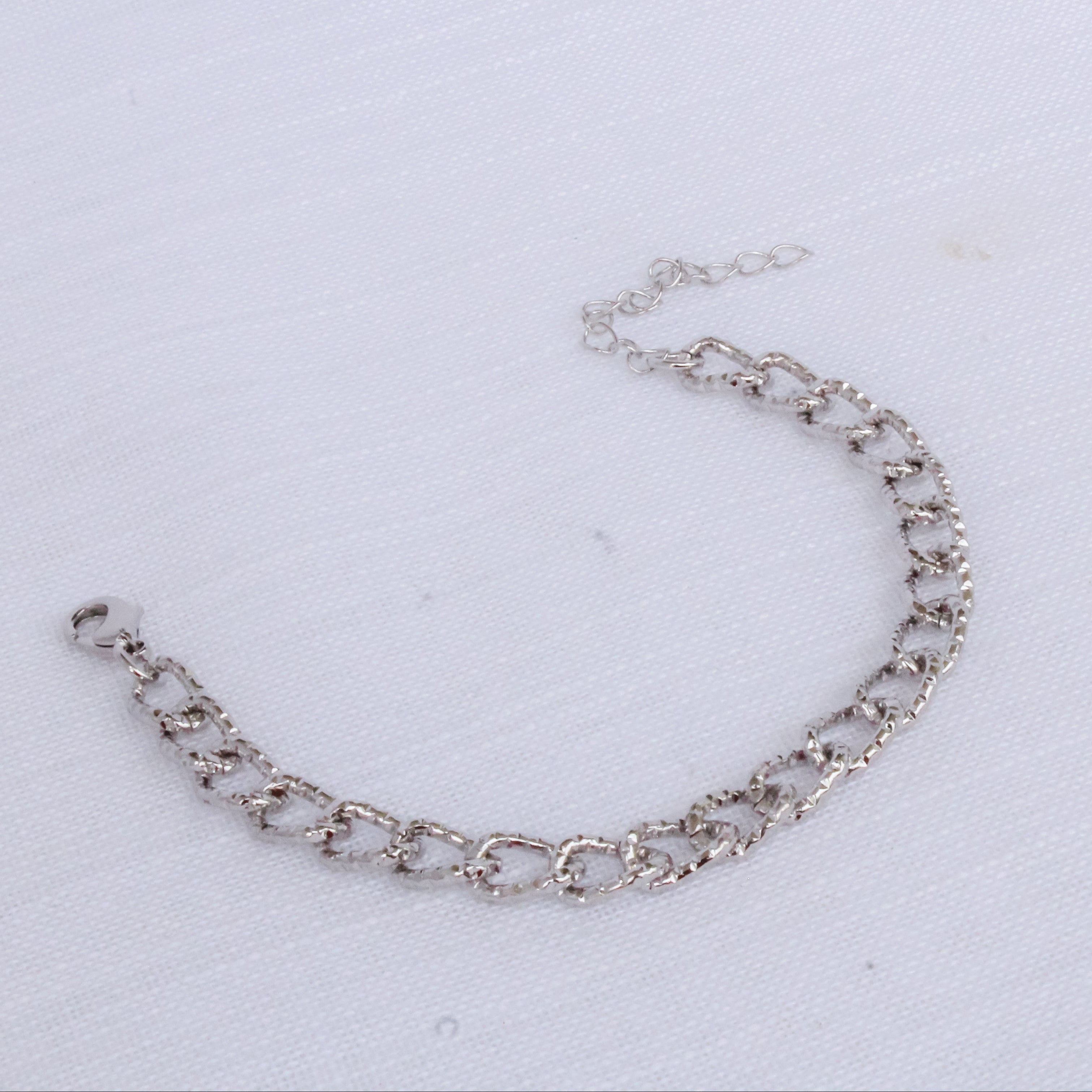 Pulseira Elo Texturizado Prateado