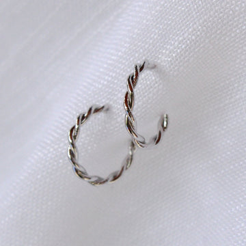 Brinco Argola Trançada Prateado