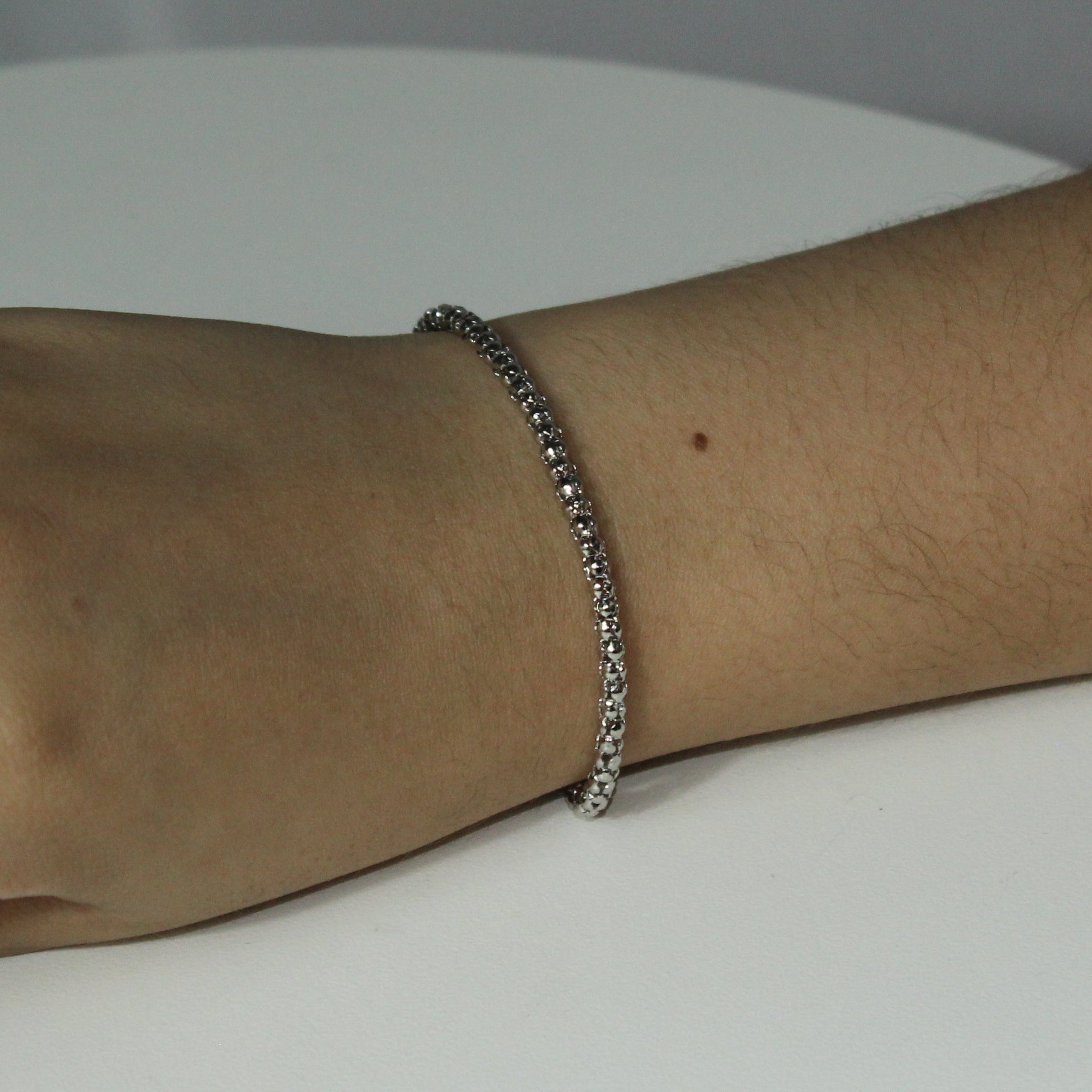 Pulseira Elo Bolhas Prateado