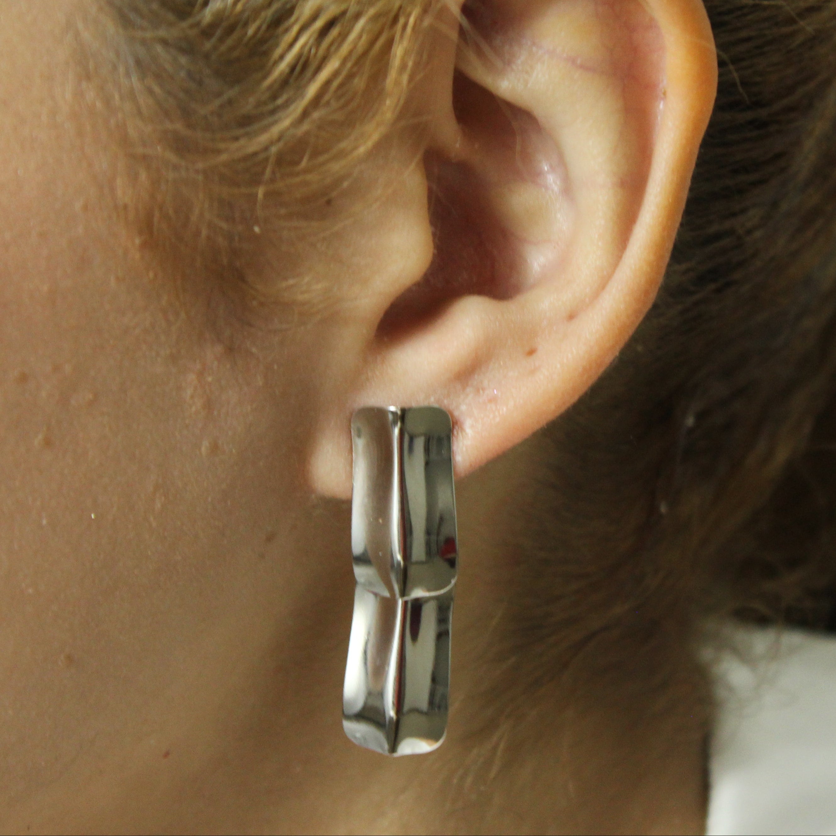 Brinco Chapa Dupa Frisada Prateado