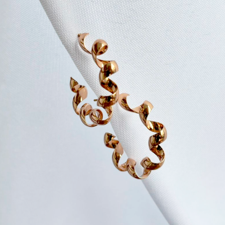 Brinco Argola Ondas Dourada