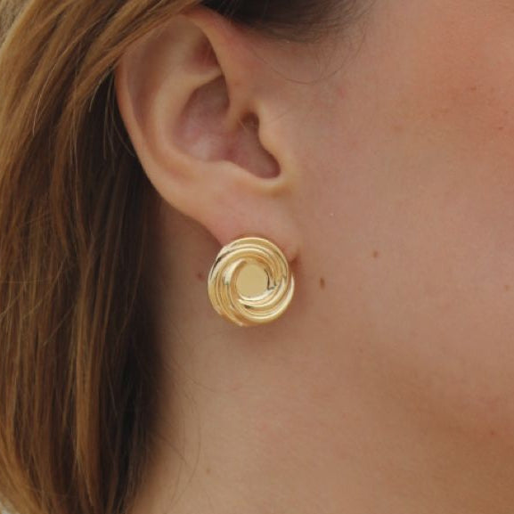 Brinco Chapa Redemoinho Dourado