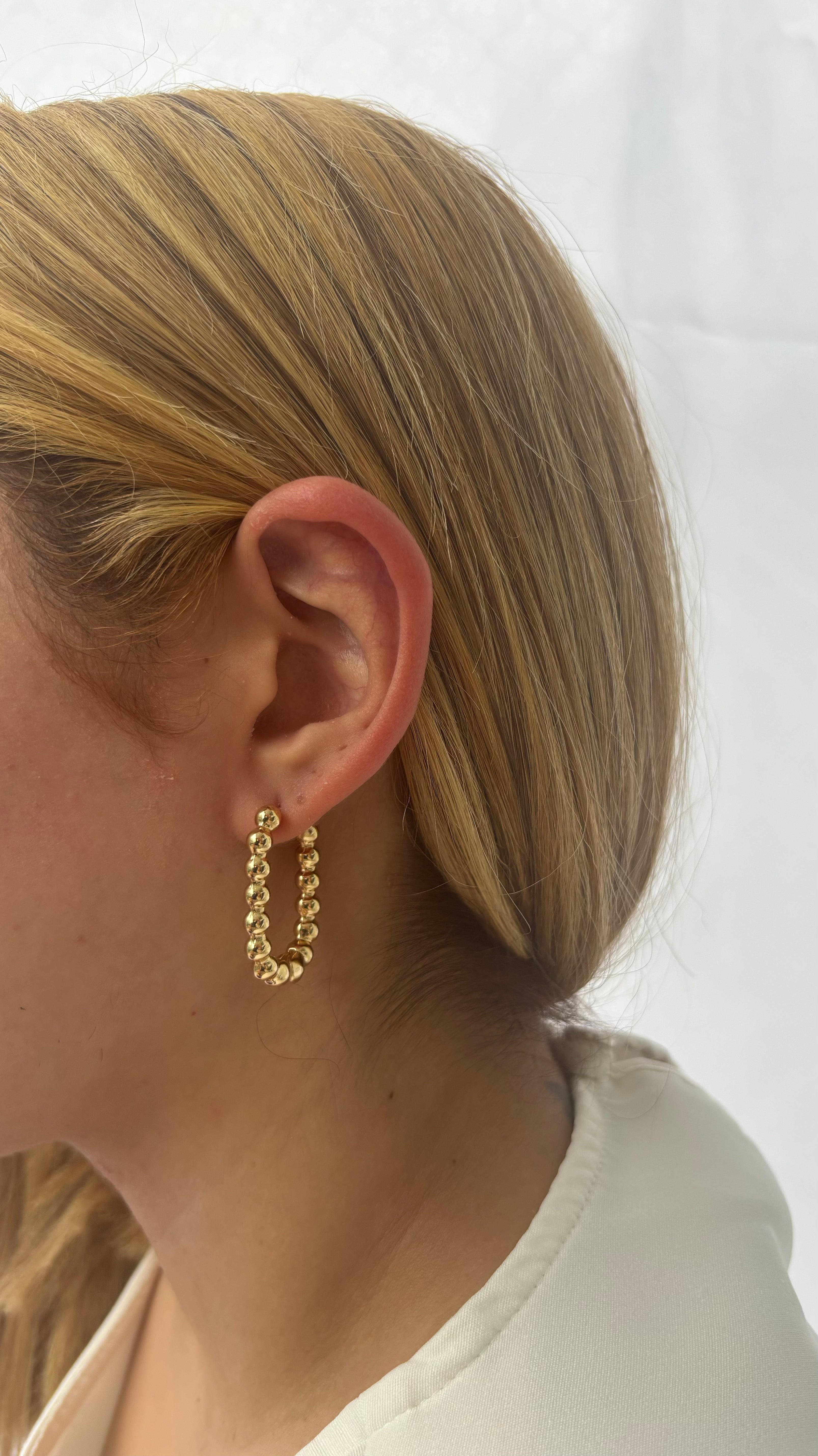 Brinco Argola Cascata de Bolinhas com Banho de Ouro